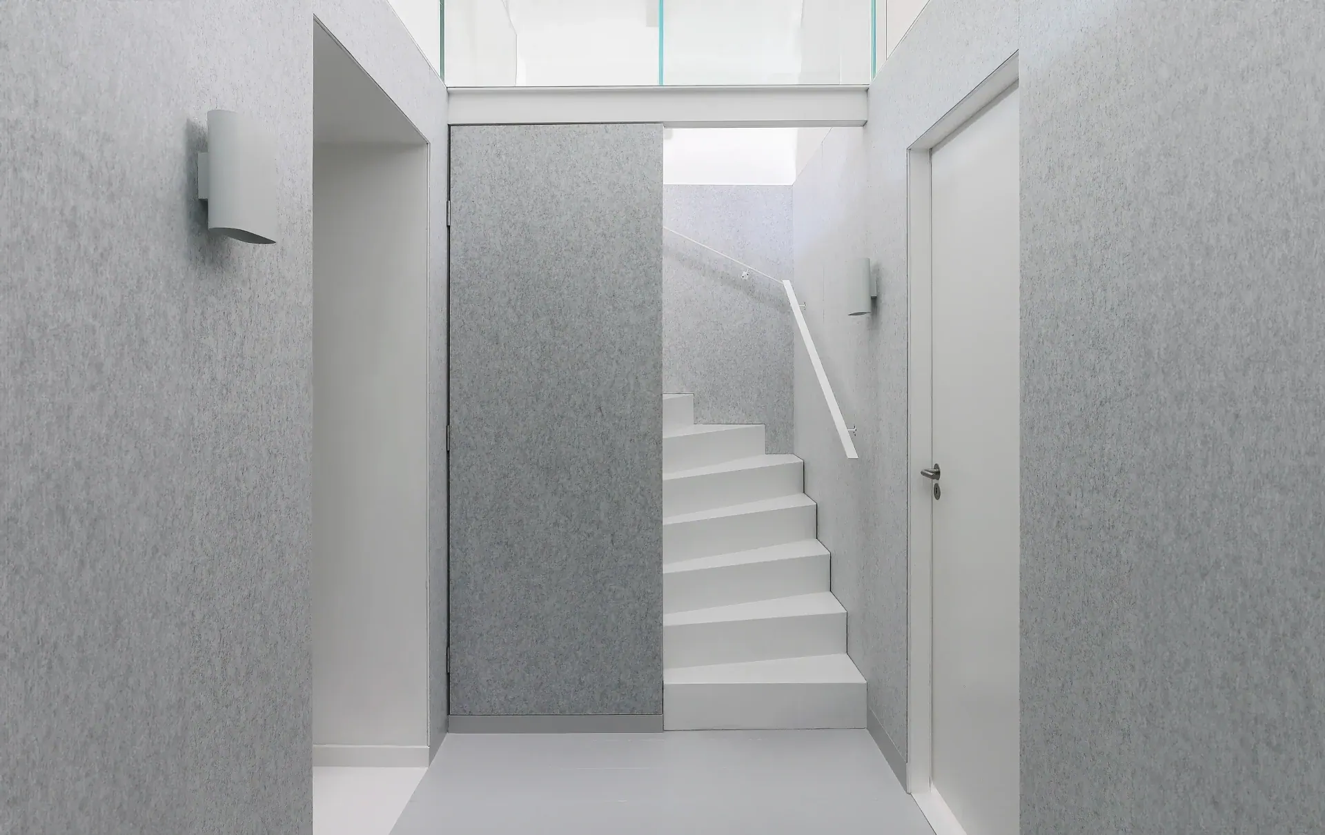 rPET Panel recycled PET acoustic panels in a healthcare waiting area